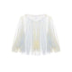 Hand Marbled Tulle Raw Edge Top - Yellow & Blue