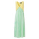 Hand Marbled Silk Satin Slip Dress in Yellow & Green