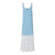 Hand Marbled Silk Tie Up Strap Dress in Blue & White